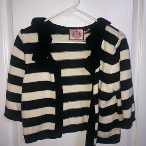 Juicy Couture Black and White Striped Sweater